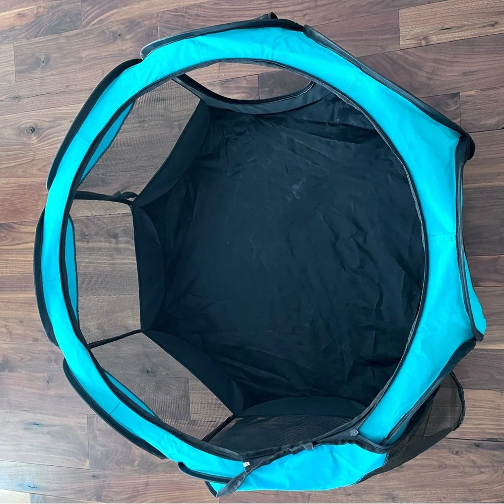 Teal and Gray Dog Travel Carrier